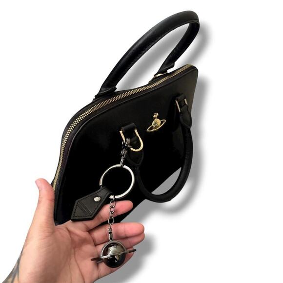 Vivienne Westwood Saffiano Leather Handbag with Orb Charm - Picture 3 of 8